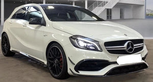 MERCEDES A CLASS W176 FACELIFT GLOSS BLACK FRONT CANARDS 16-18