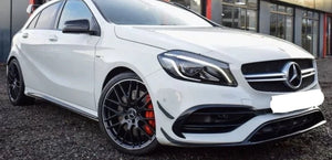 MERCEDES A CLASS W176 FACELIFT GLOSS BLACK FRONT CANARDS 16-18