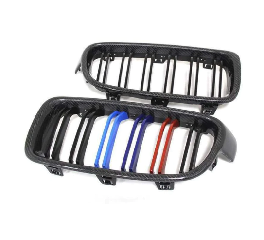 BMW 5 SERIES E60 E61 GLOSS BLACK M5 STYLE DOUBLE SLAT GRILL 03-10