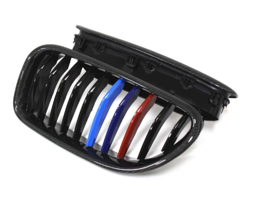 BMW 5 SERIES E60 E61 GLOSS BLACK M5 STYLE DOUBLE SLAT GRILL 03-10