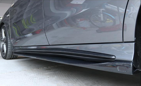 MERCEDES BENZ A CLASS CLA W176 C117 COUPE RZ STYLE CARBON FIBRE SIDE SKIRT 13-18