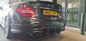 MERCEDES C CLASS C63 W204 FACELIFT CARBON FIBRE BIG FIN DIFFUSER 12-14