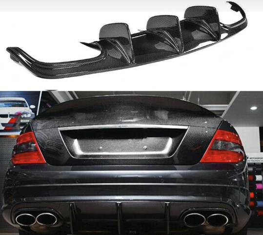 MERCEDES C CLASS C63 W204 PRE-FACELIFT CARBON FIBRE BIG FIN DIFFUSER 07-10