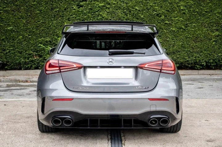 MERCEDES A CLASS W177 A45 STYLE GLOSS BLACK DIFFUSER & TAILPIPES 18+