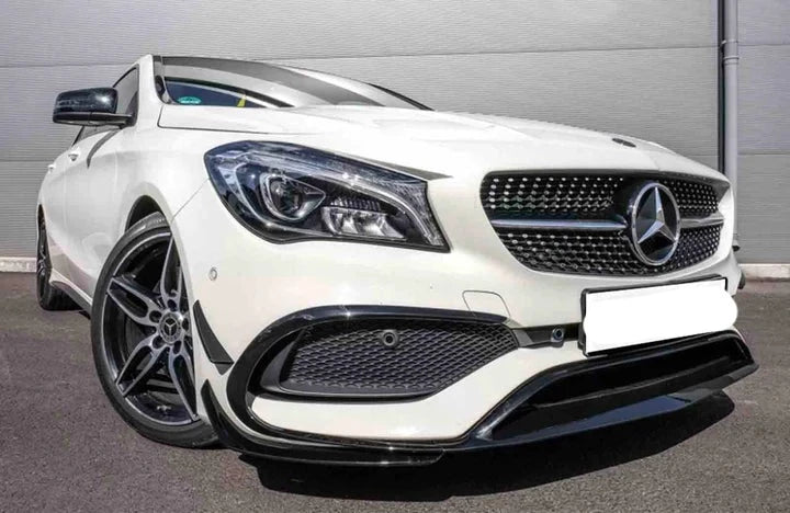 MERCEDES C CLASS CLA W117 GLOSS BLACK FRONT CANARDS 16-19