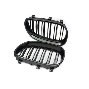 BMW 5 SERIES E60 E61 GLOSS BLACK M5 STYLE DOUBLE SLAT GRILL 03-10