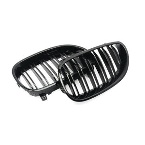 BMW 5 SERIES E60 E61 GLOSS BLACK M5 STYLE DOUBLE SLAT GRILL 03-10