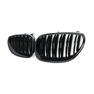 BMW 5 SERIES E60 E61 GLOSS BLACK M5 STYLE DOUBLE SLAT GRILL 03-10