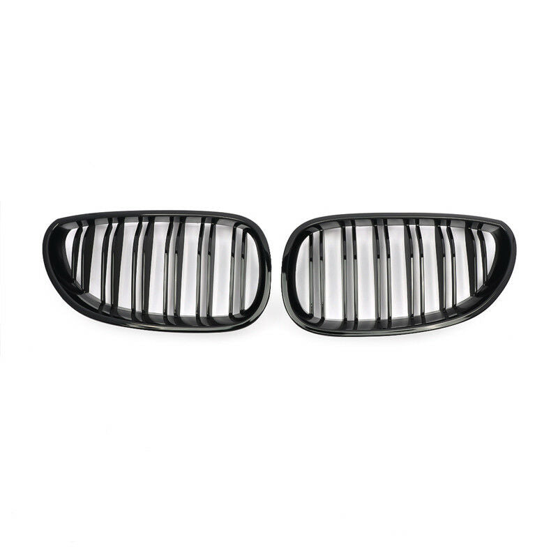 BMW 5 SERIES E60 E61 GLOSS BLACK M5 STYLE DOUBLE SLAT GRILL 03-10