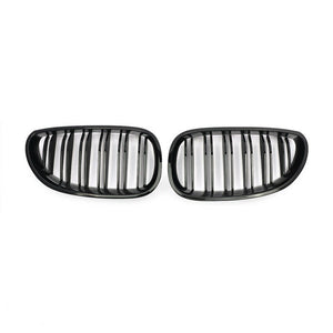 BMW 5 SERIES E60 E61 GLOSS BLACK M5 STYLE DOUBLE SLAT GRILL 03-10