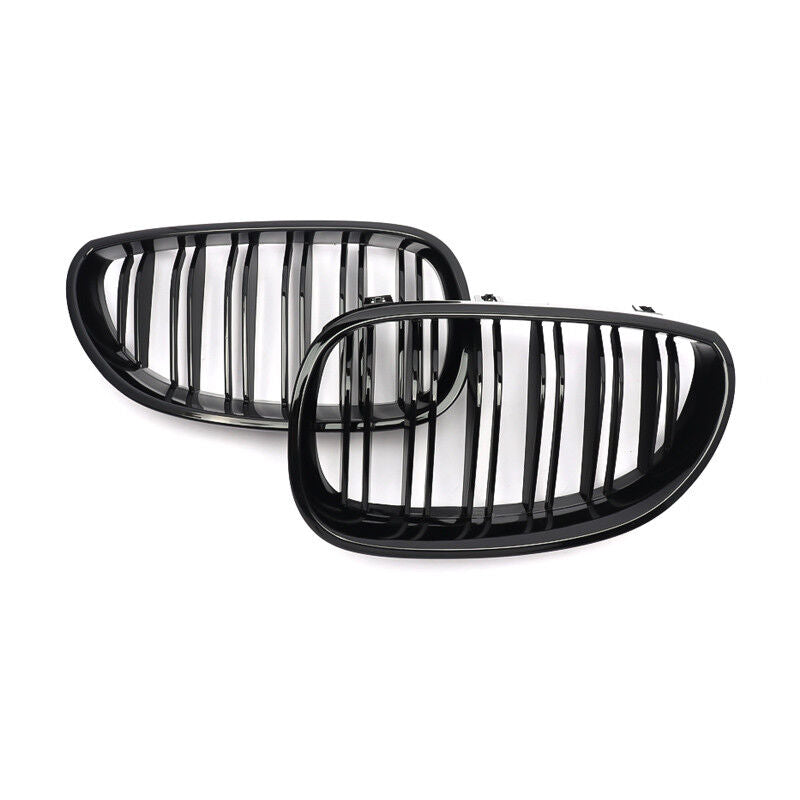 BMW 5 SERIES E60 E61 GLOSS BLACK M5 STYLE DOUBLE SLAT GRILL 03-10