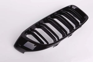 BMW 4 SERIES F32 F33 F36 GLOSS BLACK GRILLS DOUBLE SLAT 14-20