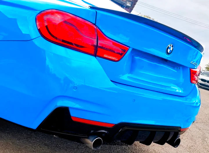 BMW 4 SERIES F32 F33 F36 GLOSS BLACK DUAL EXHAUST DIFFUSER 14-20