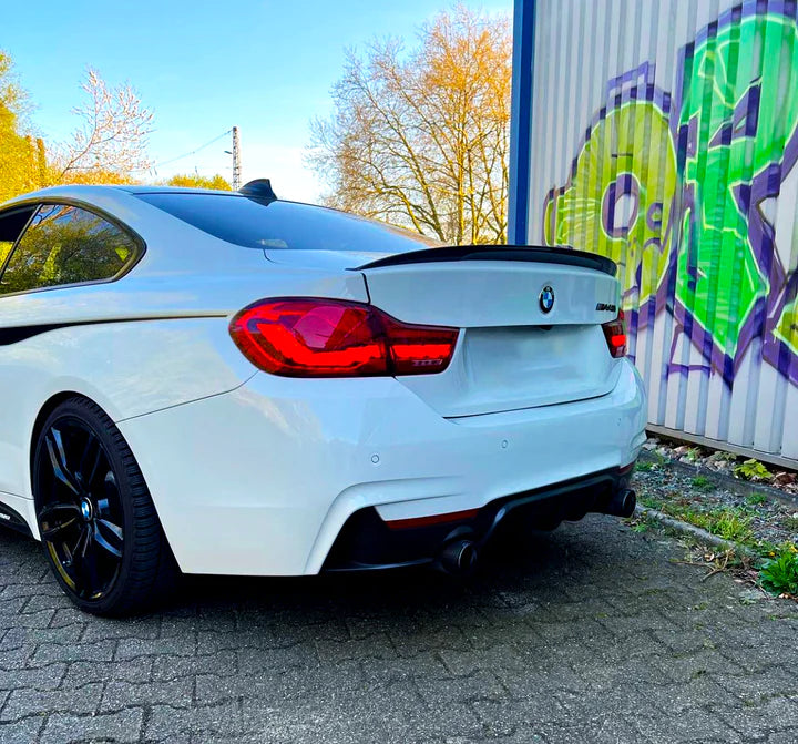 BMW 4 SERIES F32 F33 F36 GLOSS BLACK DUAL EXHAUST DIFFUSER 14-20