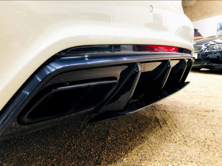 MERCEDES A CLASS W176 GLOSS BLACK DIFFUSER & EXHAUST TIPS 13-18