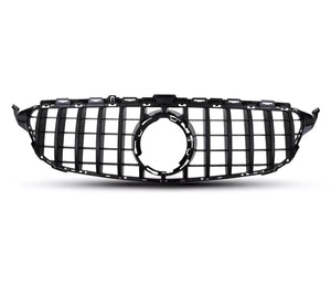 MERCEDES C CLASS W205 C205 GLOSS BLACK PANAMERICANA GT GRILL 14-18